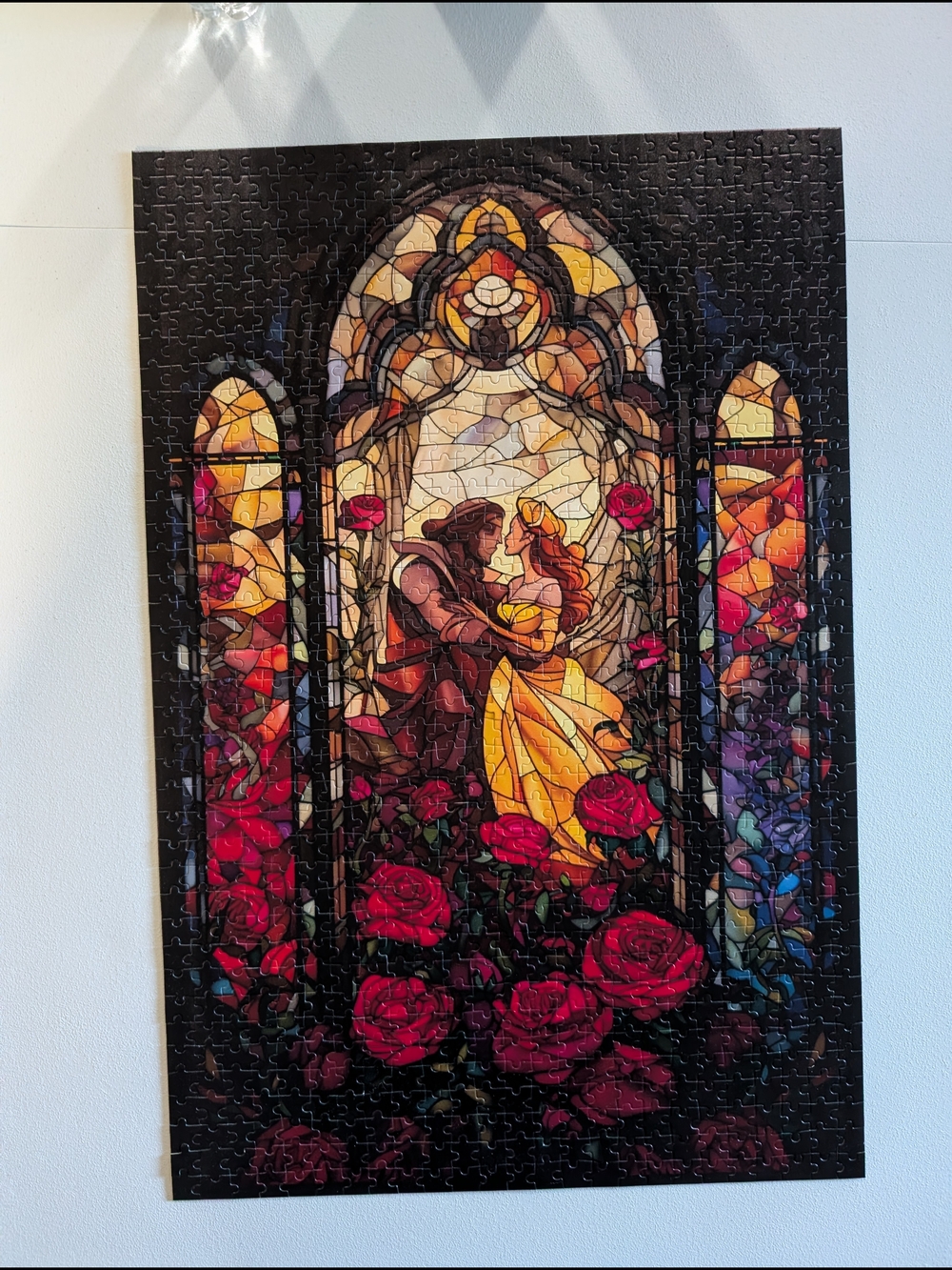 Stained Glass Beauty & Beast Jigsaw Puzzle